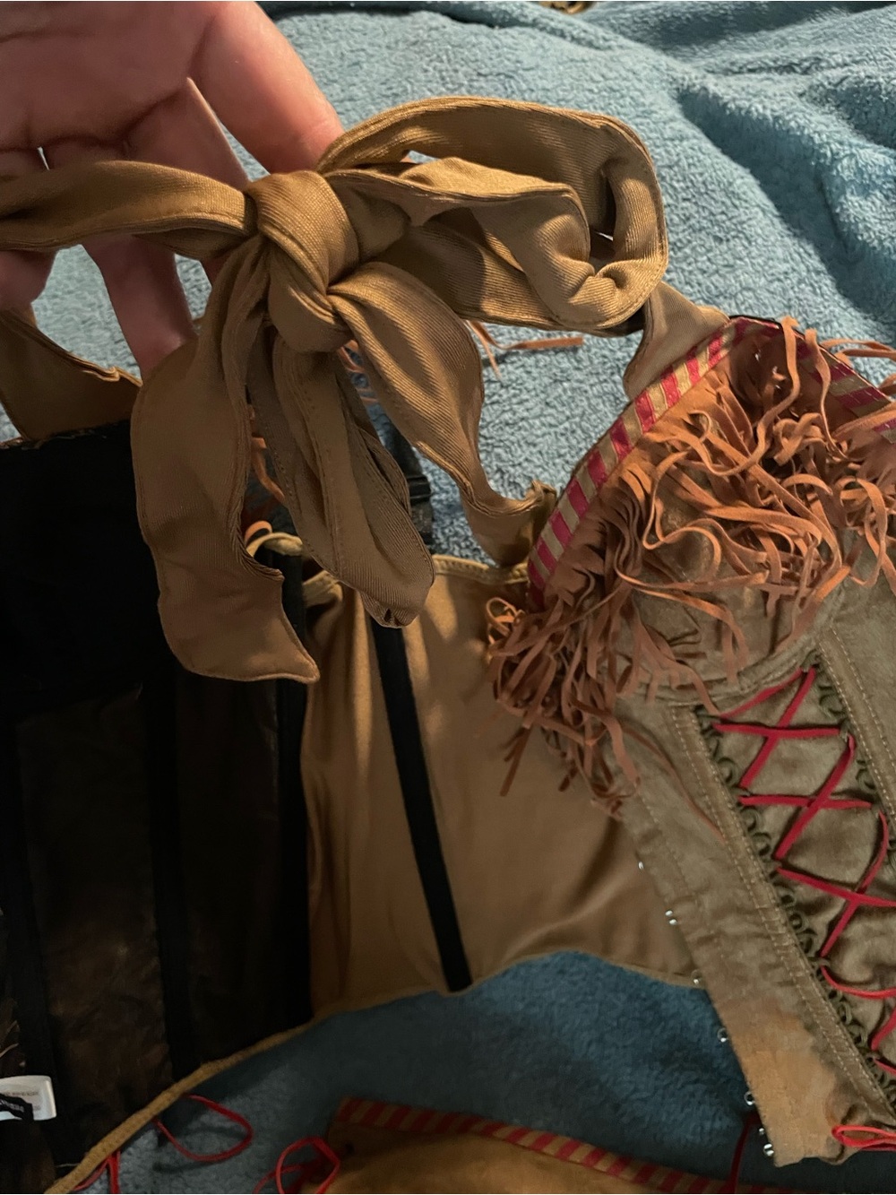 Leg Avenue Brown Faux Suede Fringe 3-Piece Costume - Picture 3 of 15